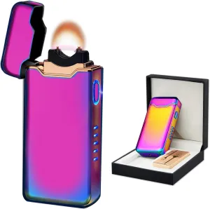 BABOBIU Electric Lighters Rechargeable Windproof Lighter Flame Lighter Encendedores Electricos Recargable Plasma Lighters for BBQ Candles Indoor Outdoor Adventure (Colorful)