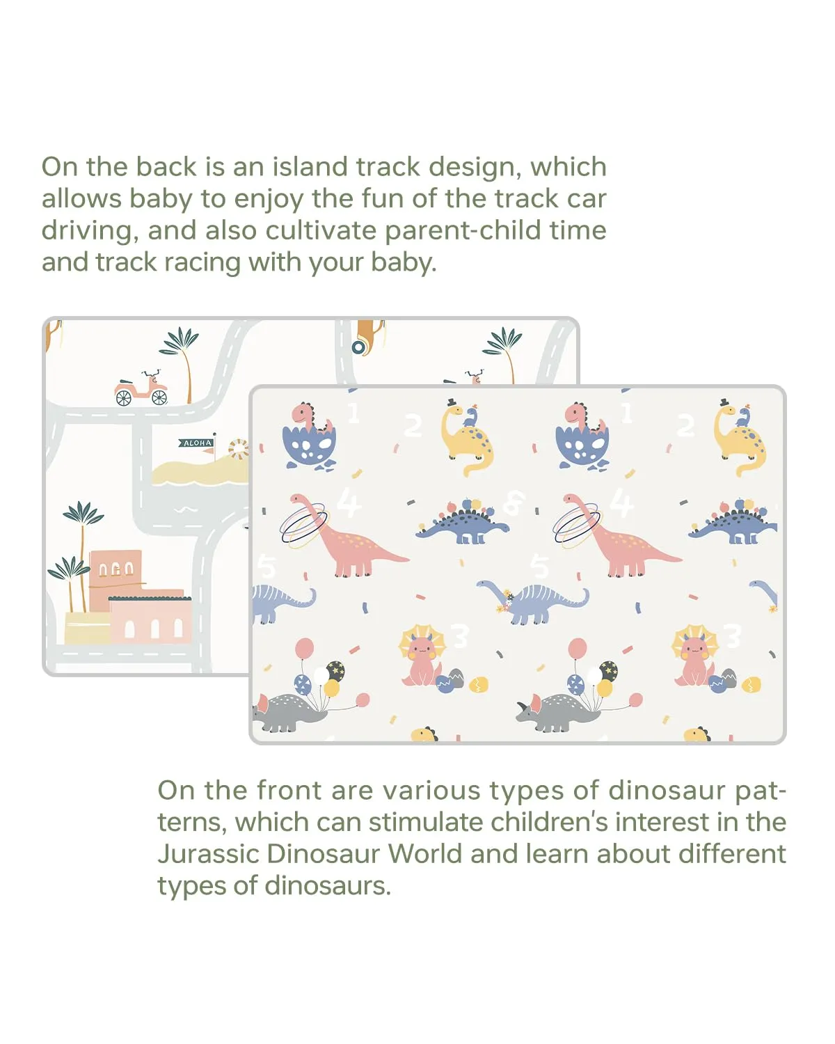 Baby Play Mat Foldable Baby Floor Play Mat Large Soft Foam Playmat for Babies Reversible Waterproof Padded Baby Girl Play Mat Portable Thick Crawling Mat for Indoor Outdoor(50"*78"*0.4")