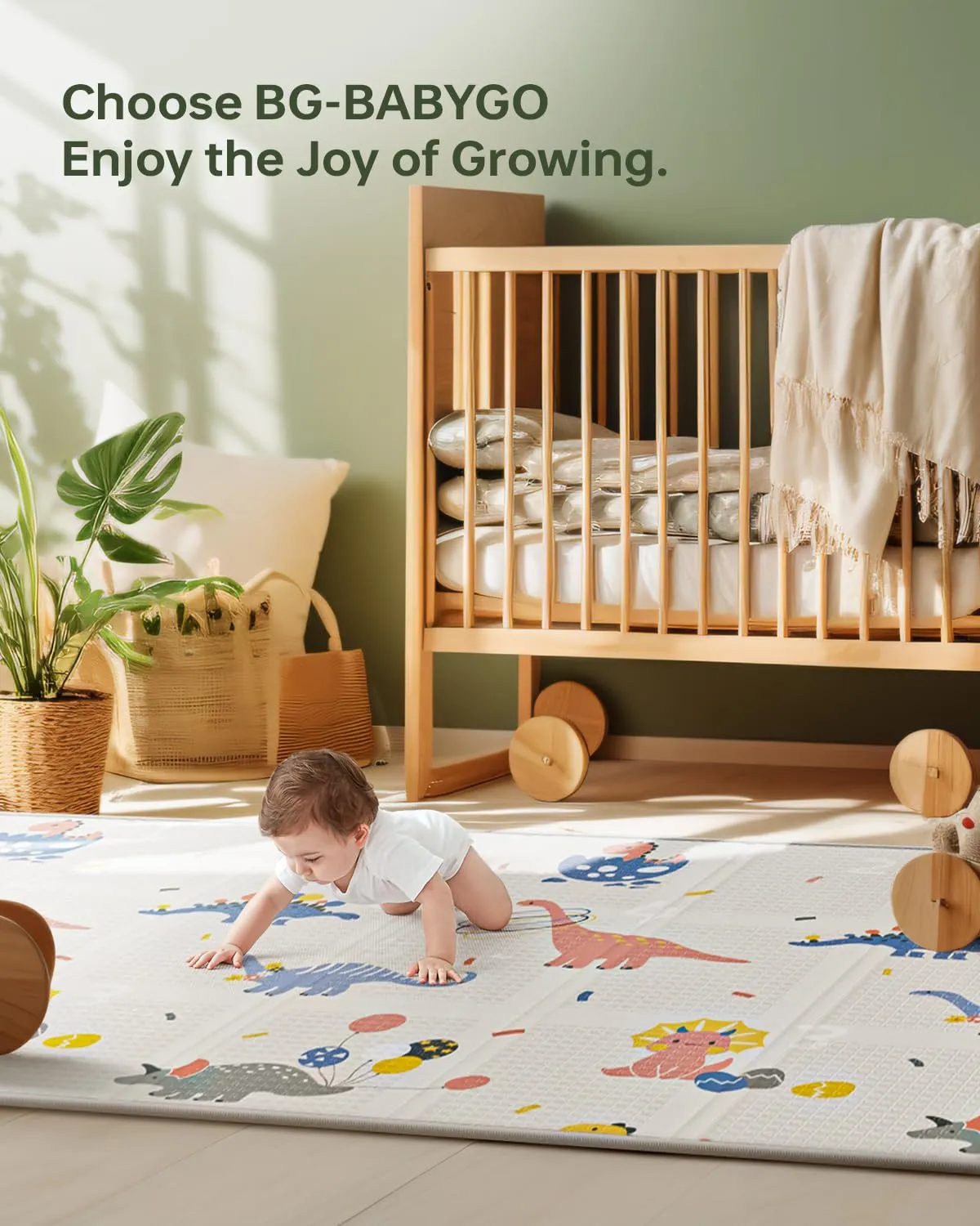 Baby Play Mat Foldable Baby Floor Play Mat Large Soft Foam Playmat for Babies Reversible Waterproof Padded Baby Girl Play Mat Portable Thick Crawling Mat for Indoor Outdoor(50"*78"*0.4")
