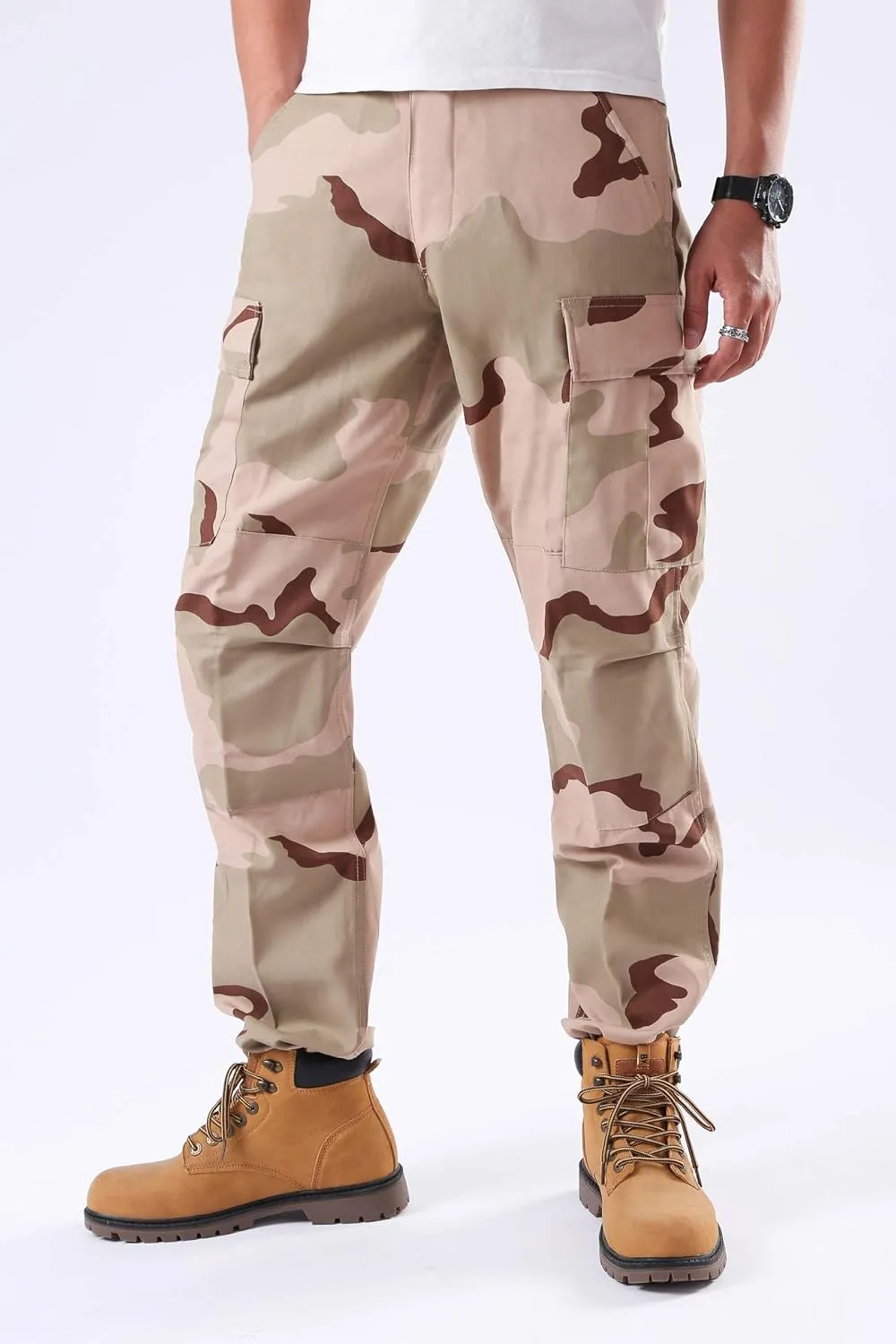 BACKBONE Mens Casual Street Fashion Camo Cargo Pants Army Combat Military BDU Pants Work Hunt Pants