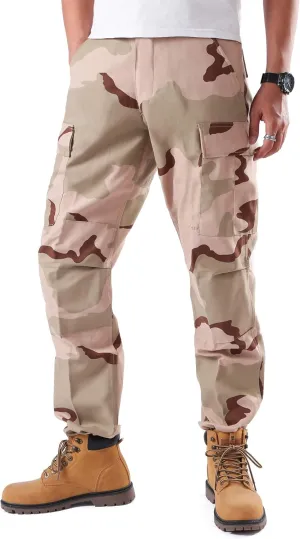 BACKBONE Mens Casual Street Fashion Camo Cargo Pants Army Combat Military BDU Pants Work Hunt Pants