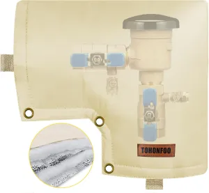 Backflow Preventer Insulated Pouch (5F) - Pressure Vacuum Breaker Cover - Winter Water Well Pump and Sprinkler Valve Insulation - Protects From Severe Snow and Intense Sun