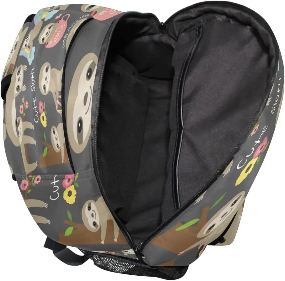 Backpack School Bookbag Travel Bag Cute Sloth for Girls Boys Teen