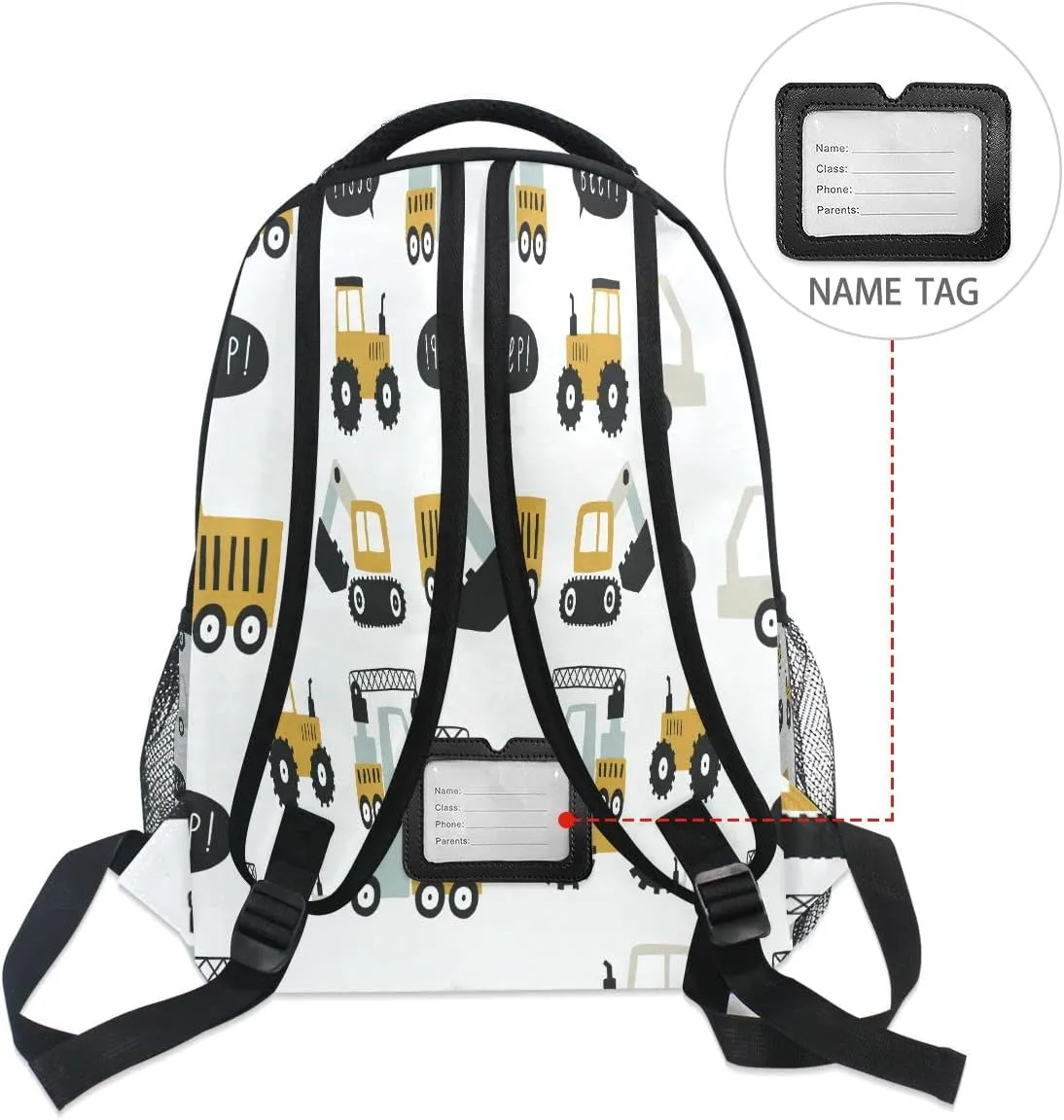 Backpack School Bookbag Travel Bag Truck Childish Cartoon for Girls Boys Teen