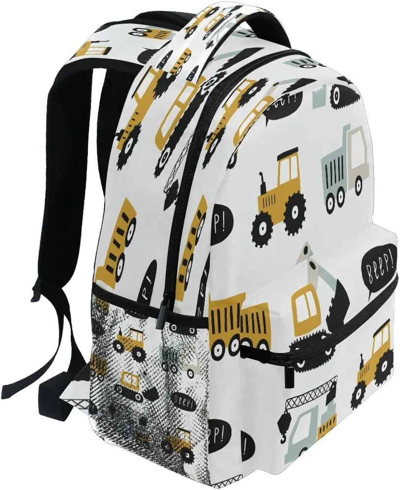 Backpack School Bookbag Travel Bag Truck Childish Cartoon for Girls Boys Teen