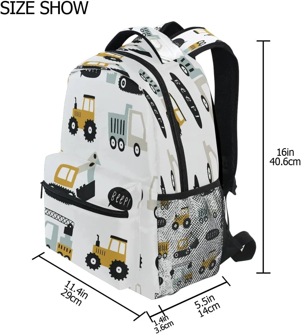 Backpack School Bookbag Travel Bag Truck Childish Cartoon for Girls Boys Teen