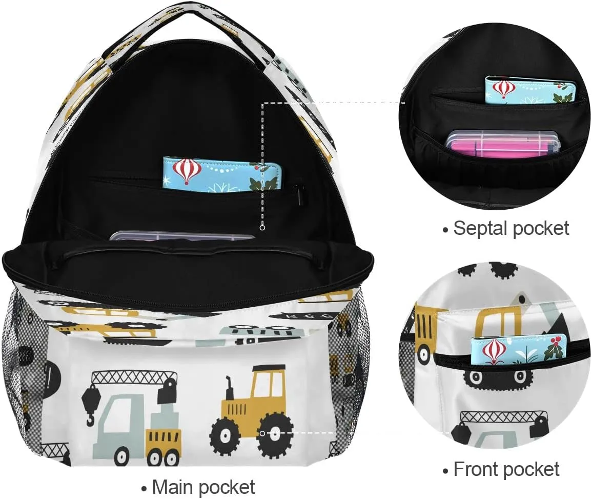 Backpack School Bookbag Travel Bag Truck Childish Cartoon for Girls Boys Teen