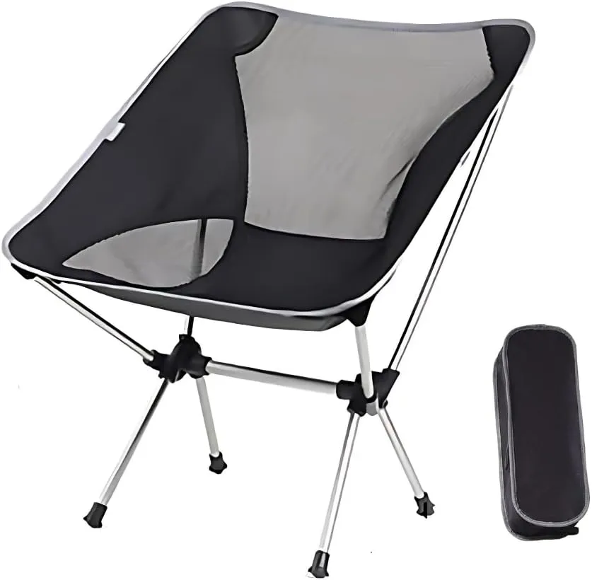Backpacking Chair - Lightweight & Collapsible Chair for Camping, Hiking & Travel - Small Folding Chair with Anti-Slip Feet - Compact & Durable Chairs for Outside, Easy Setup Anywhere