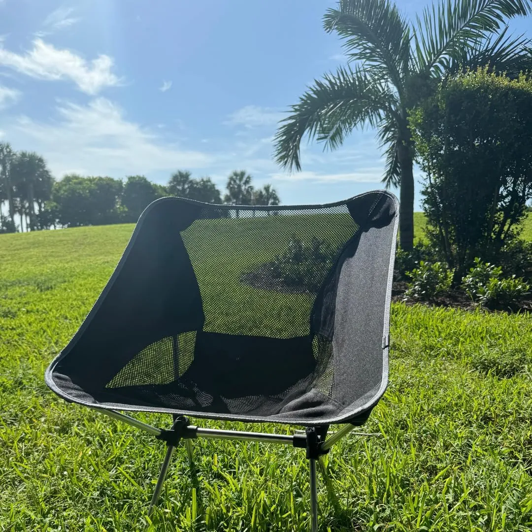 Backpacking Chair - Lightweight & Collapsible Chair for Camping, Hiking & Travel - Small Folding Chair with Anti-Slip Feet - Compact & Durable Chairs for Outside, Easy Setup Anywhere