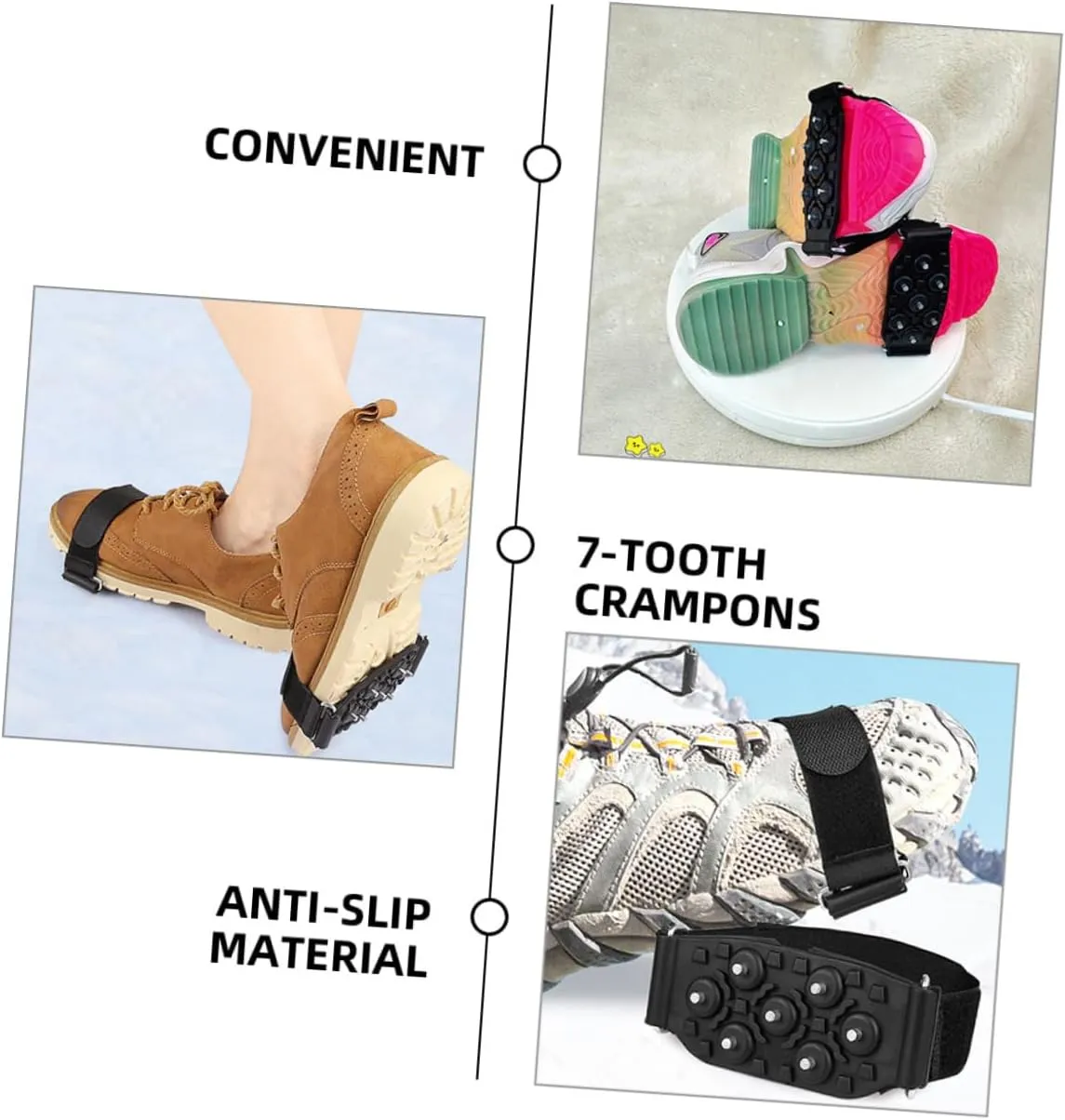 Balacoo Crampon Shoe Covers Gripper Women Traction Ice and Crampons Shoe Grip Snow Shoes Spikes Feet Grips