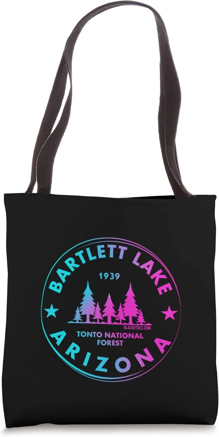 Bartlett Lake Reservoir - Phoenix Arizona Retro Forest Tote Bag