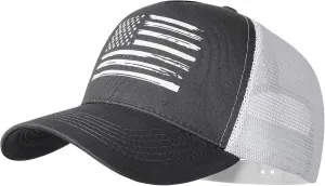 Baseball Cap, American Flag Trucker Hat for Men Women, Breathable Adjustable Fit Outdoor Mesh Snapback Hats