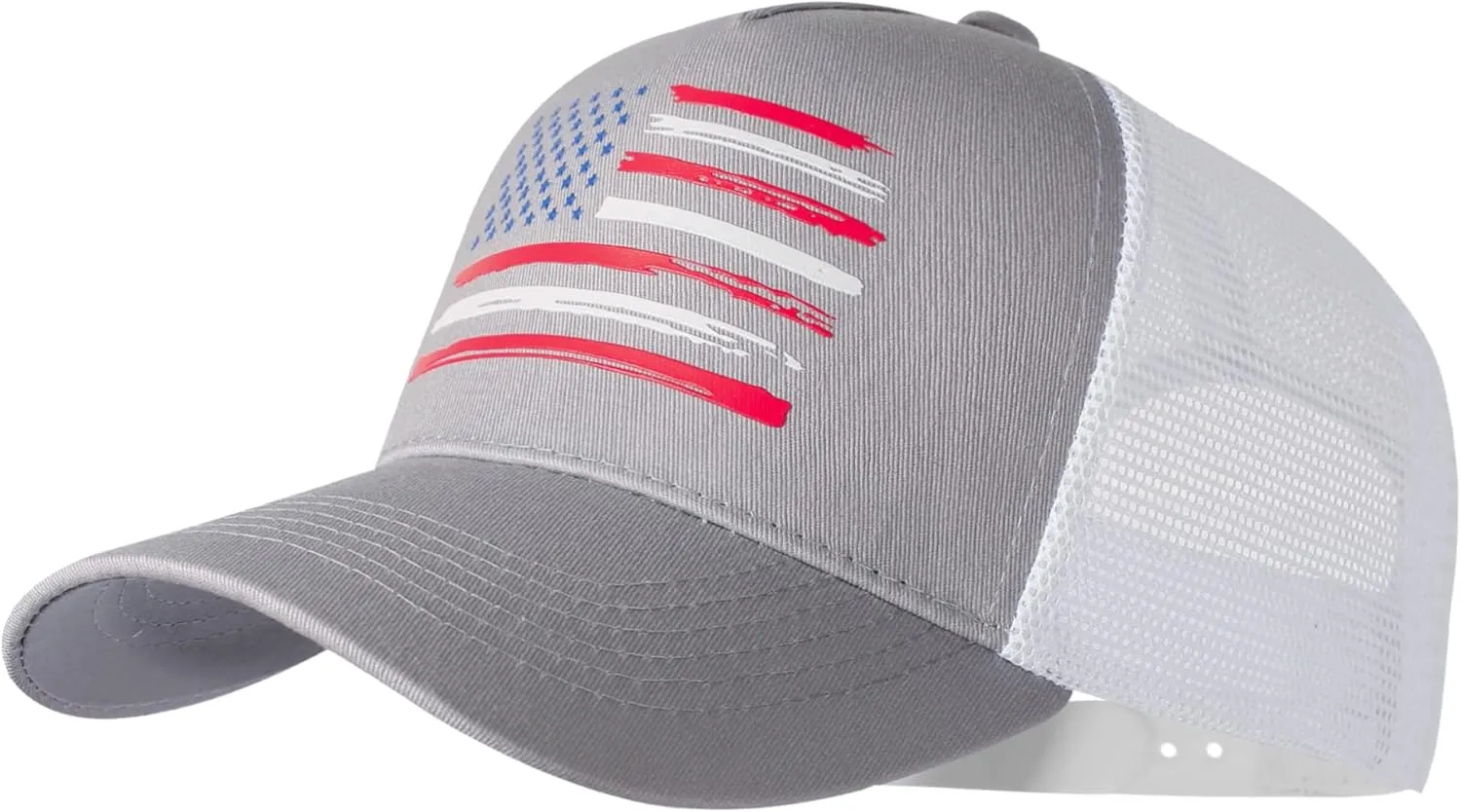 Baseball Cap, American Flag Trucker Hat for Men Women, Breathable Adjustable Fit Outdoor Mesh Snapback Hats
