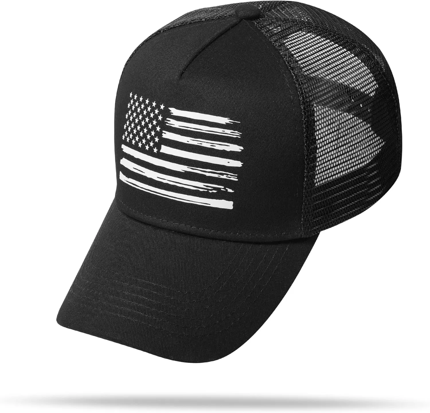 Baseball Cap, American Flag Trucker Hat for Men Women, Breathable Adjustable Fit Outdoor Mesh Snapback Hats