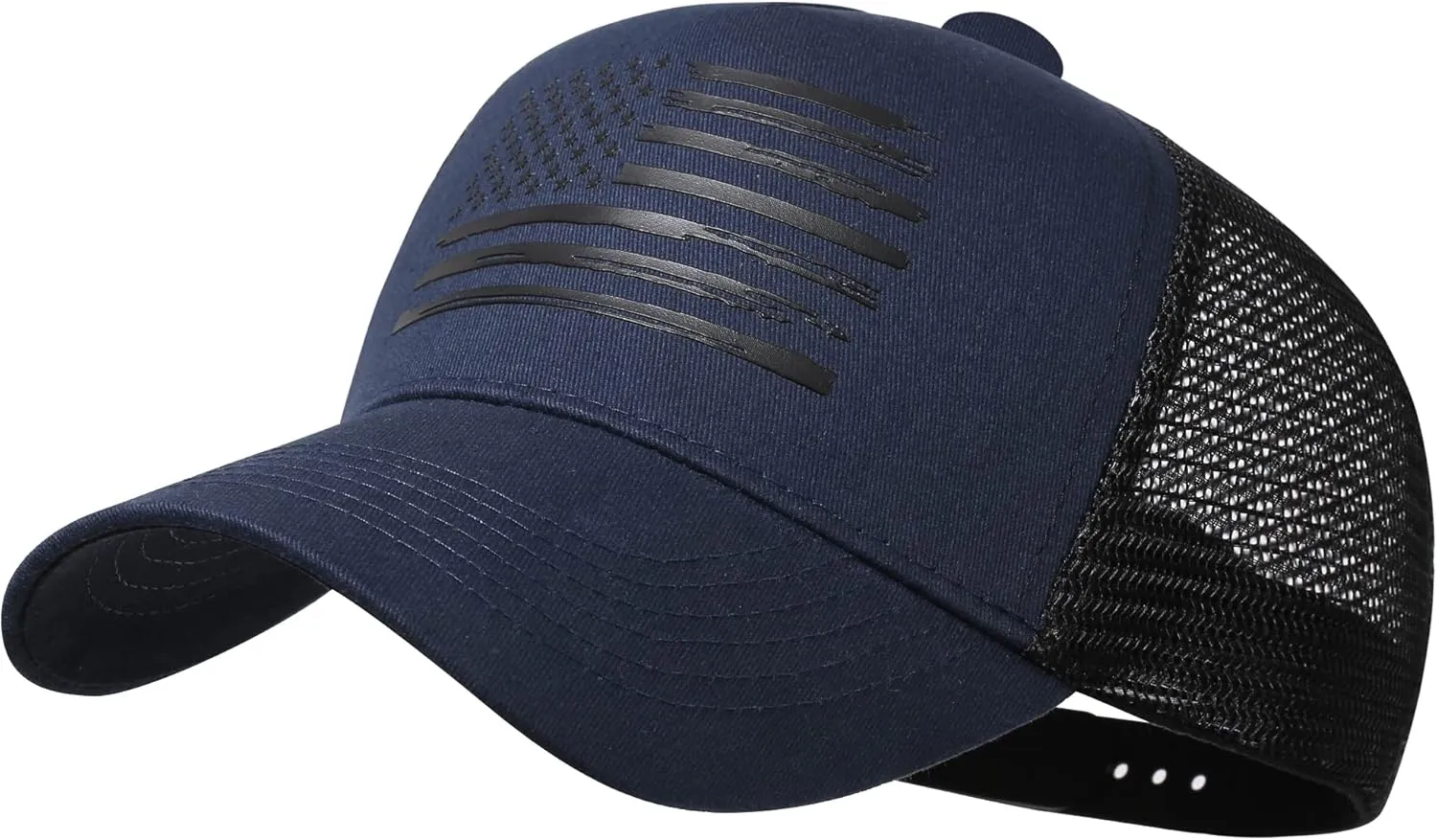 Baseball Cap, American Flag Trucker Hat for Men Women, Breathable Adjustable Fit Outdoor Mesh Snapback Hats