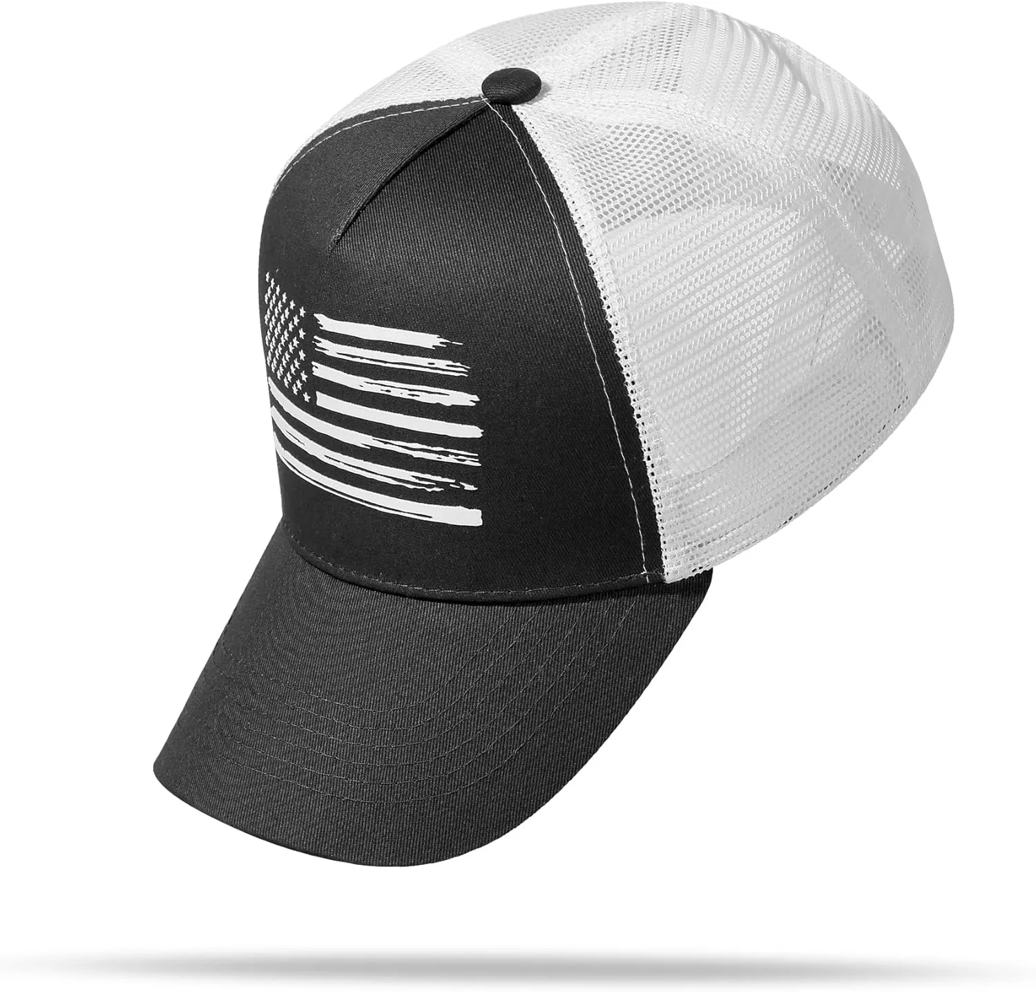 Baseball Cap, American Flag Trucker Hat for Men Women, Breathable Adjustable Fit Outdoor Mesh Snapback Hats
