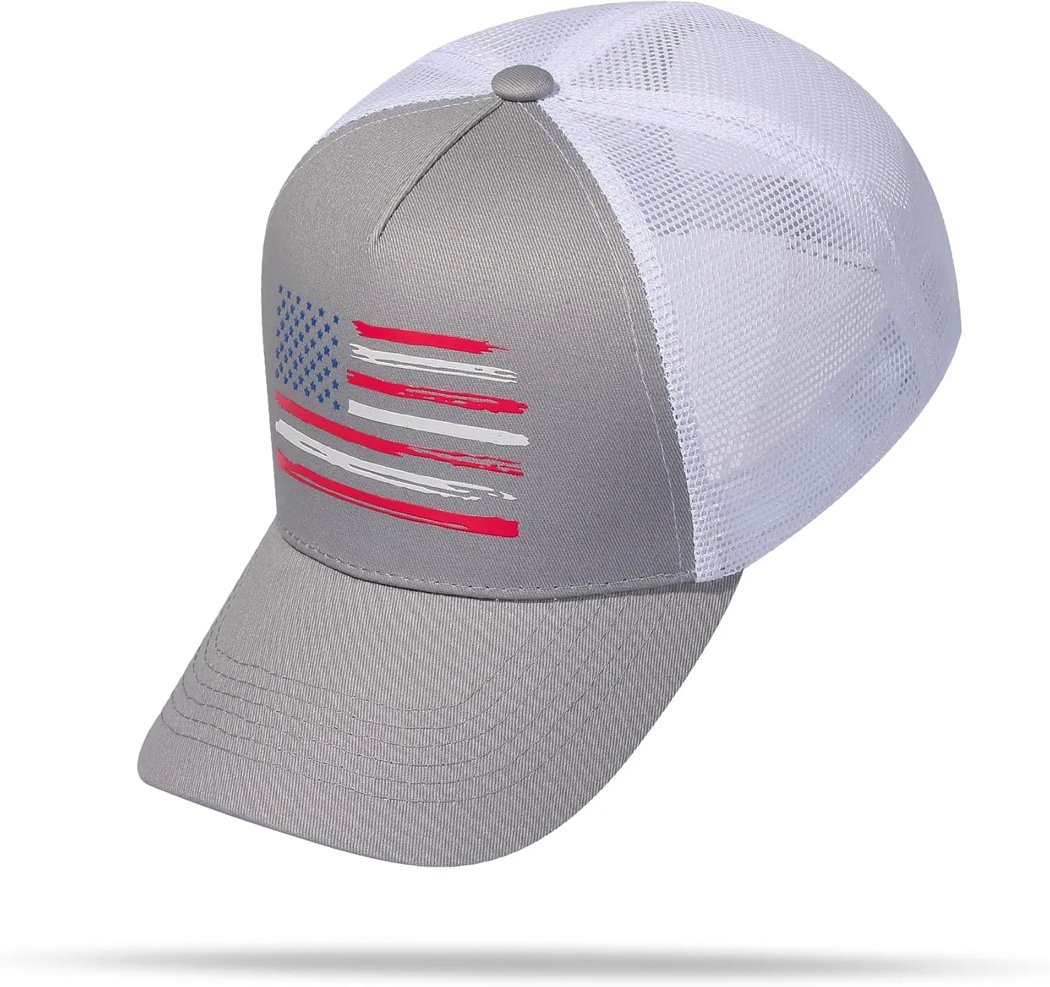 Baseball Cap, American Flag Trucker Hat for Men Women, Breathable Adjustable Fit Outdoor Mesh Snapback Hats