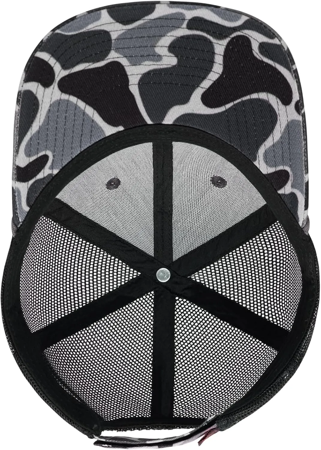 BASSDASH Camo Rope Trucker Hat Adjustable Embroidered Baseball Cap Mesh Back for Duck Deer Hunting Fly Fishing Camping