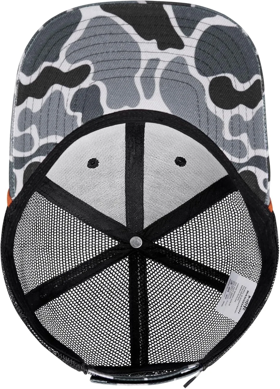 BASSDASH Camo Rope Trucker Hat Adjustable Embroidered Baseball Cap Mesh Back for Duck Deer Hunting Fly Fishing Camping