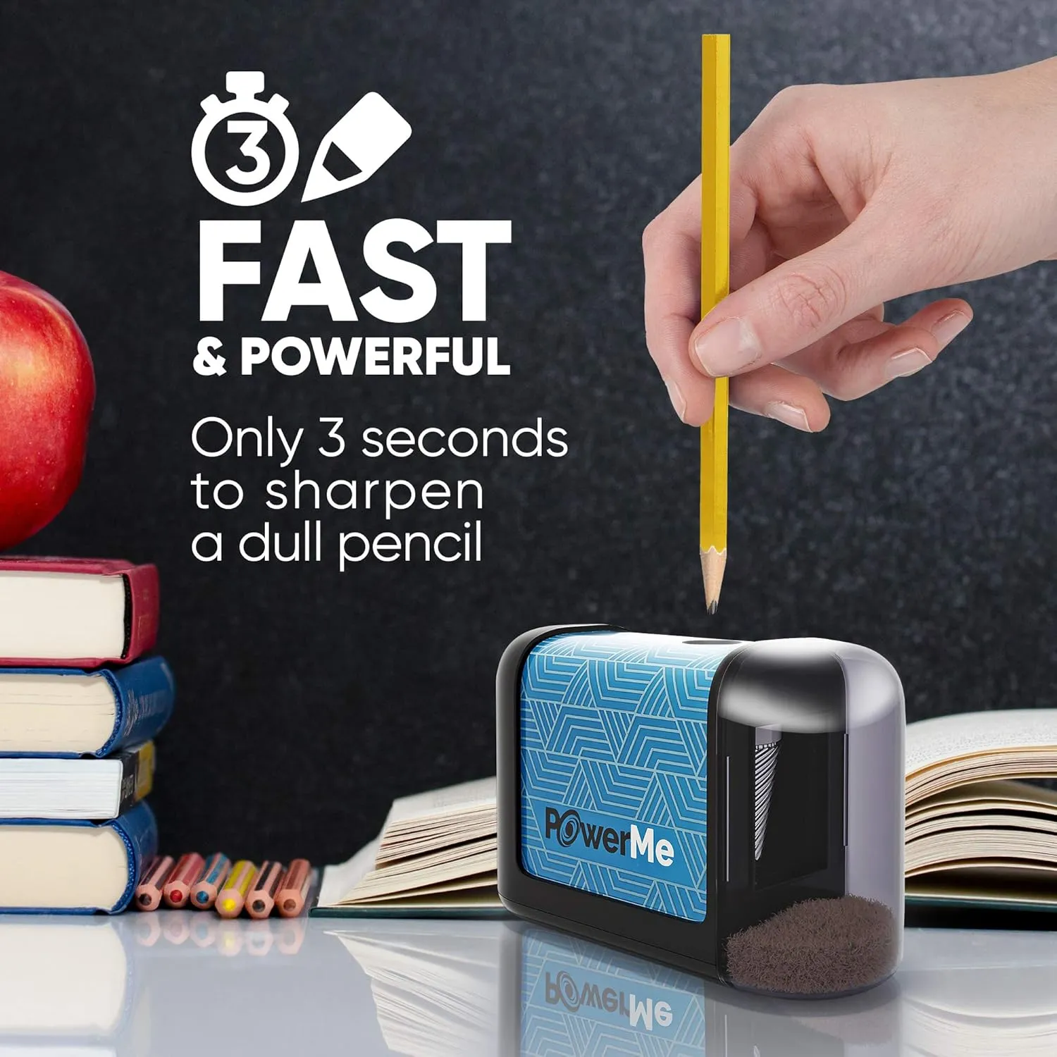 Battery-Operated Electric Pencil Sharpener for Kids, School, Home, Office - For No. 2 Pencils and Colored Pencils