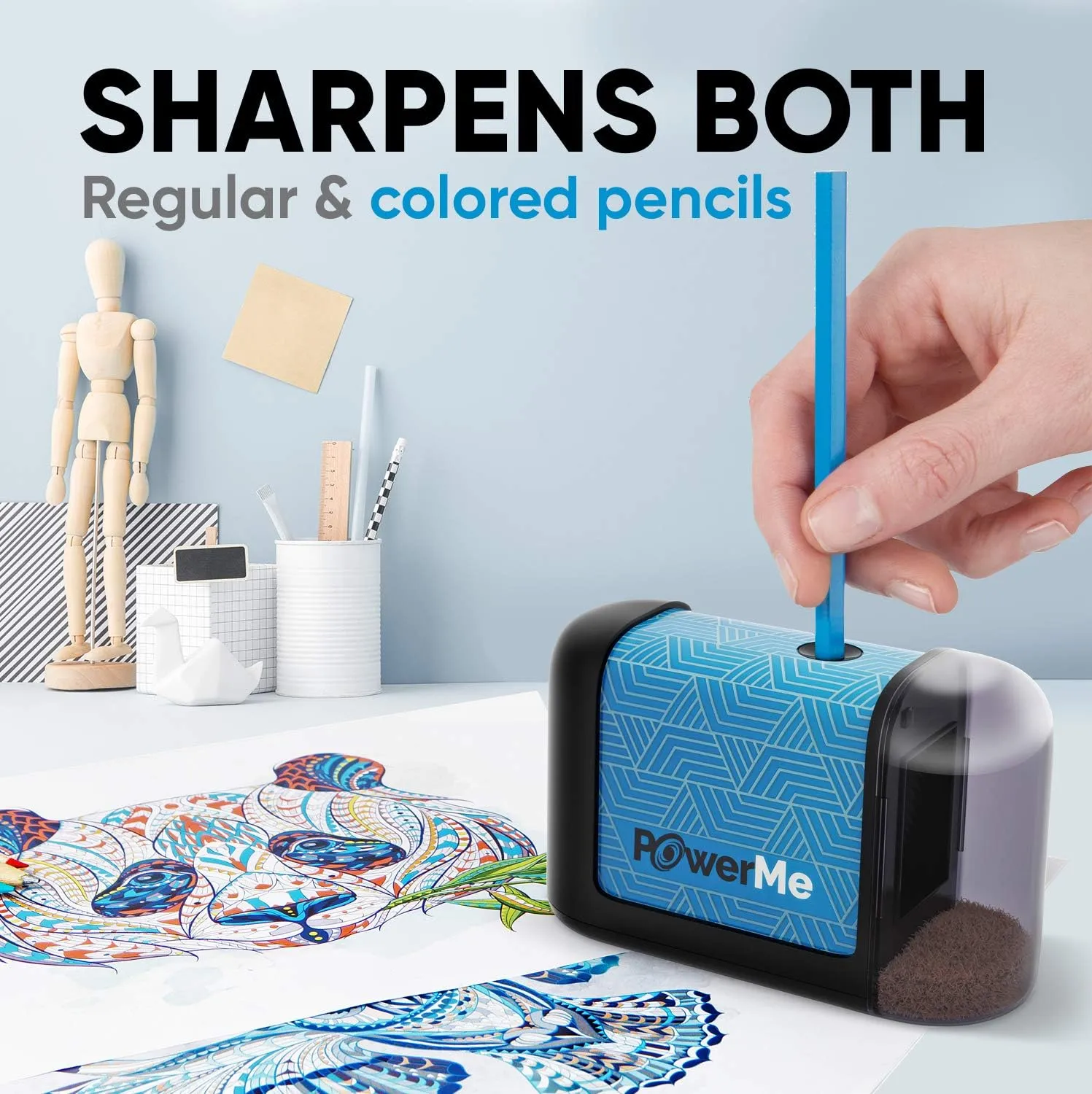 Battery-Operated Electric Pencil Sharpener for Kids, School, Home, Office - For No. 2 Pencils and Colored Pencils