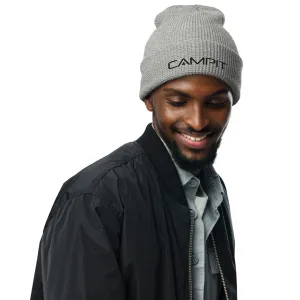 Beanie, Waffle Weave with Black Embroidered Logo