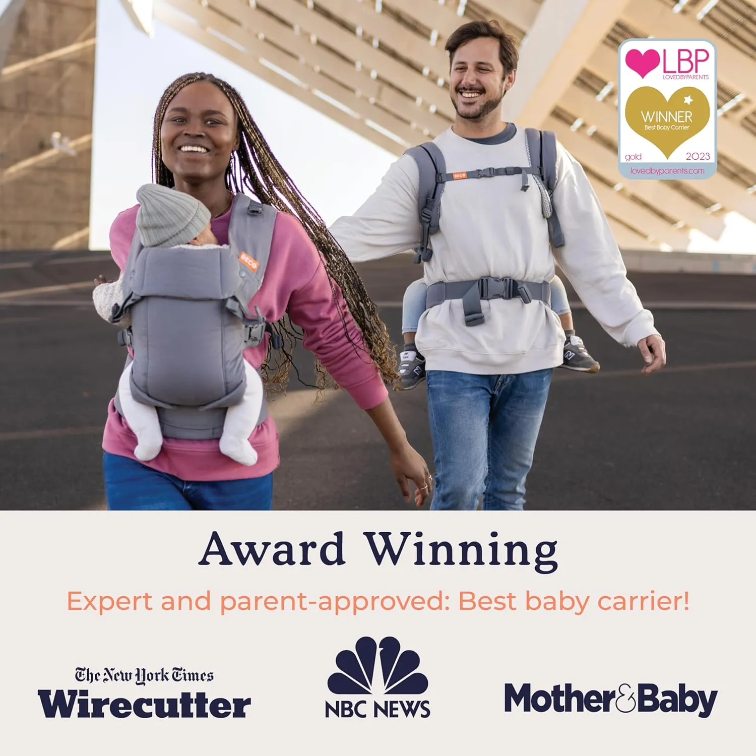 Beco Gemini Baby Carrier Newborn to Toddler - Front, Back and Hip Seat Carrier, Baby Carrier Backpack & Baby Front Carrier with Adjustable Seat, Ergonomic Baby Holder Carrier 7-35lbs (Geo Floral)