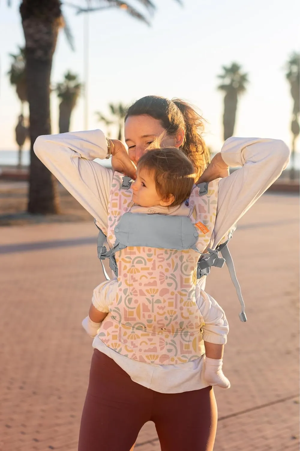 Beco Gemini Baby Carrier Newborn to Toddler - Front, Back and Hip Seat Carrier, Baby Carrier Backpack & Baby Front Carrier with Adjustable Seat, Ergonomic Baby Holder Carrier 7-35lbs (Geo Floral)