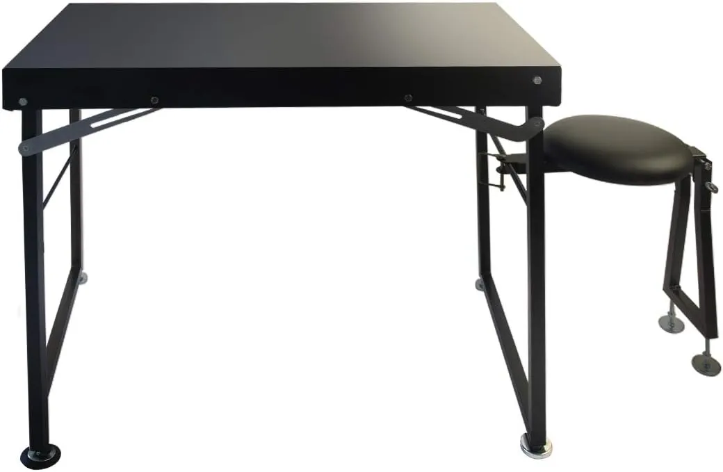BenchMaster Long Range Shooting & Hunting Table, Adjustable Legs and Seat, Portable, Perfect for Camping, Tailgating, & Outdoor Activities, Large Surface Area, 36″ x 23.5”, 30 lbs, Made in USA