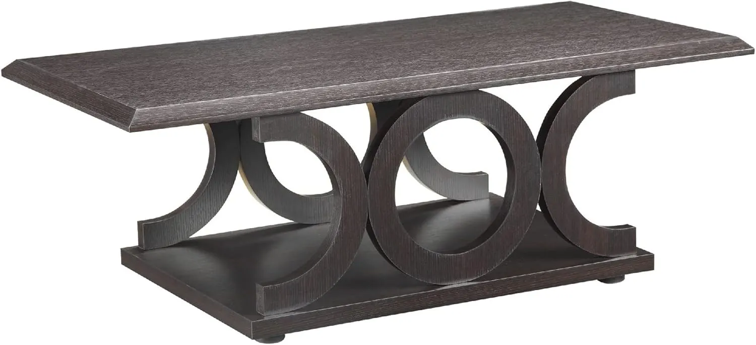 Benjara Benzara Wooden Coffee Table with Open Shelf, Brown