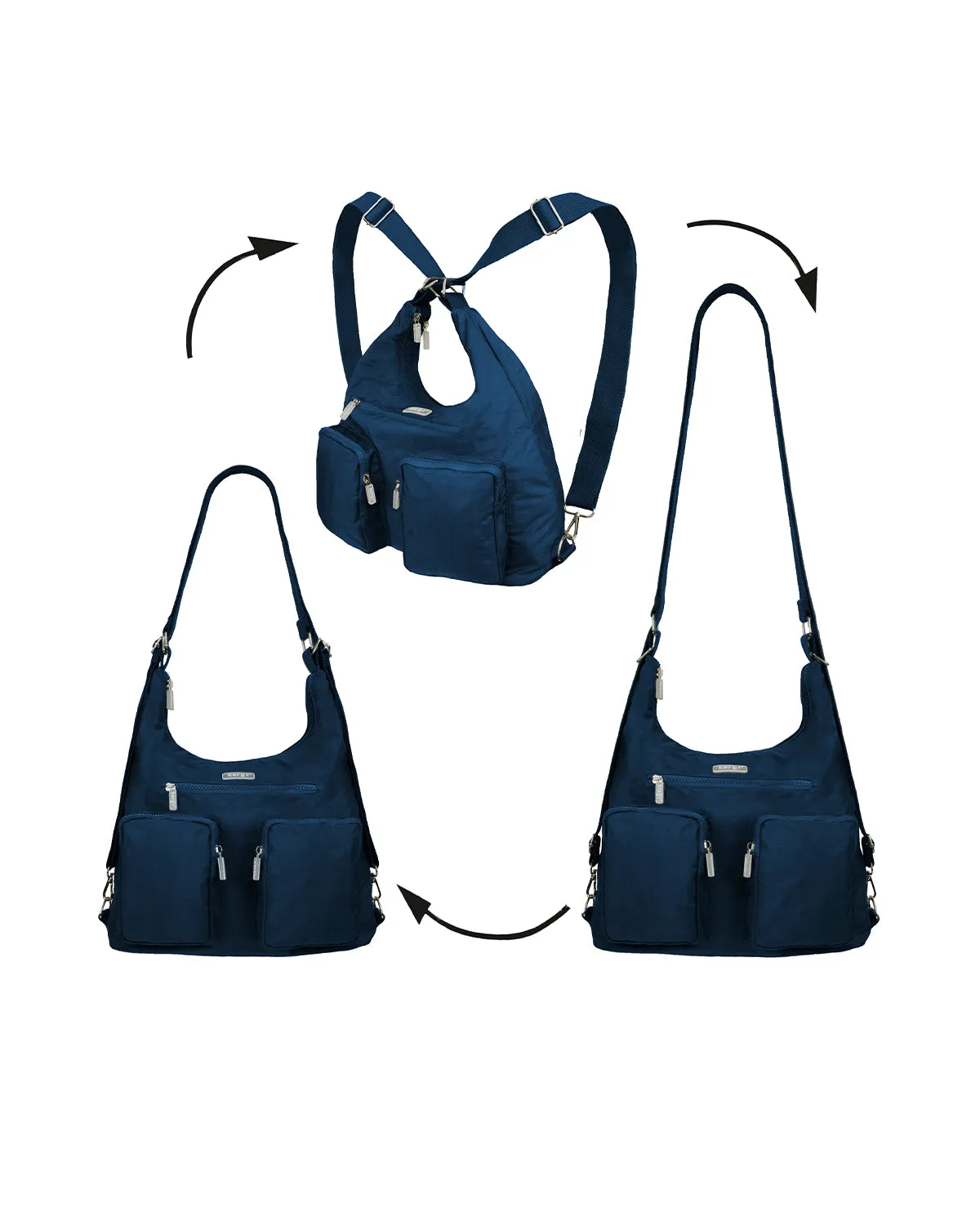BergsFlexy Funky Convertible Handbags to Backpack to Shoulder Bag Nylon 15L