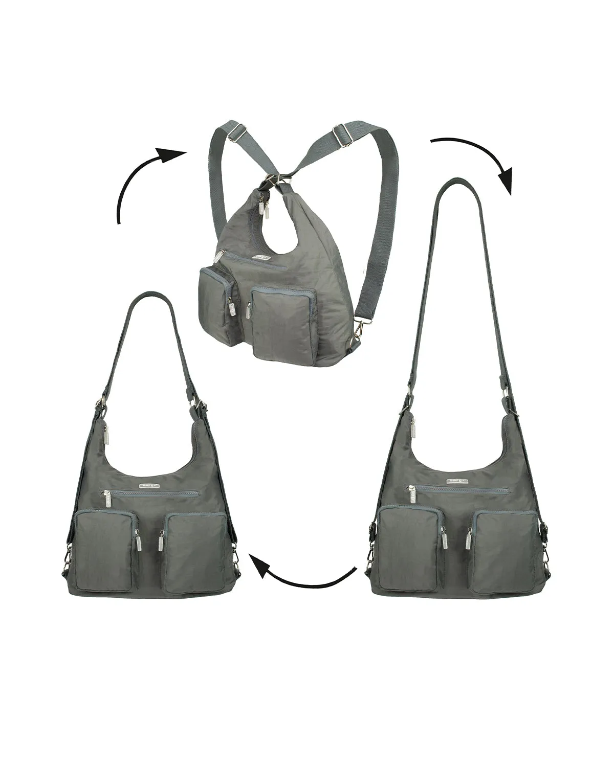 BergsFlexy Funky Convertible Handbags to Backpack to Shoulder Bag Nylon 15L