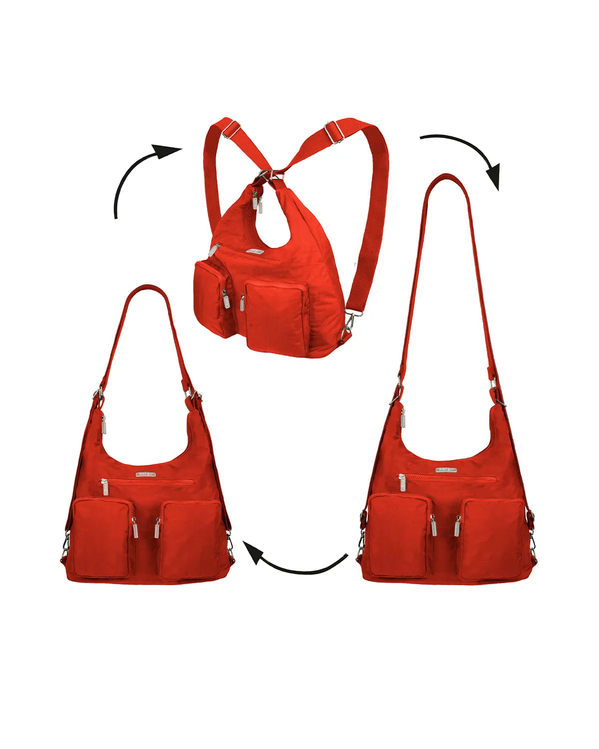 BergsFlexy Funky Convertible Handbags to Backpack to Shoulder Bag Nylon 15L