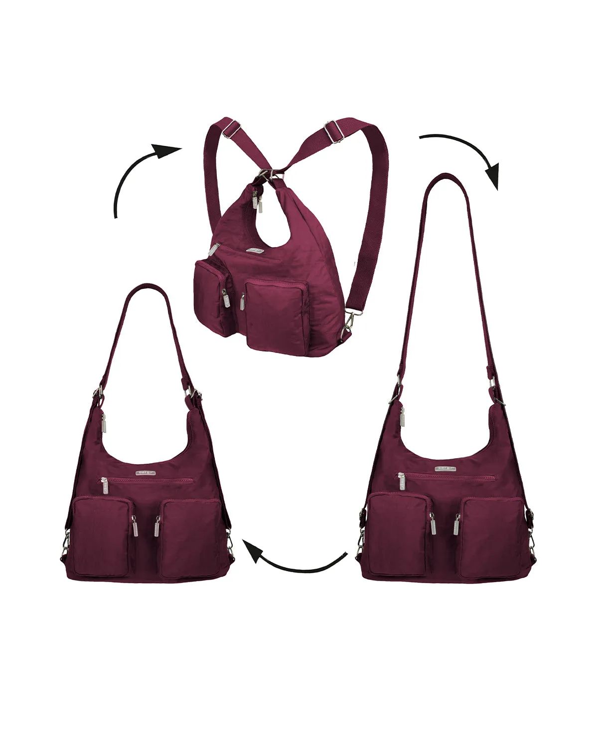 BergsFlexy Funky Convertible Handbags to Backpack to Shoulder Bag Nylon 15L