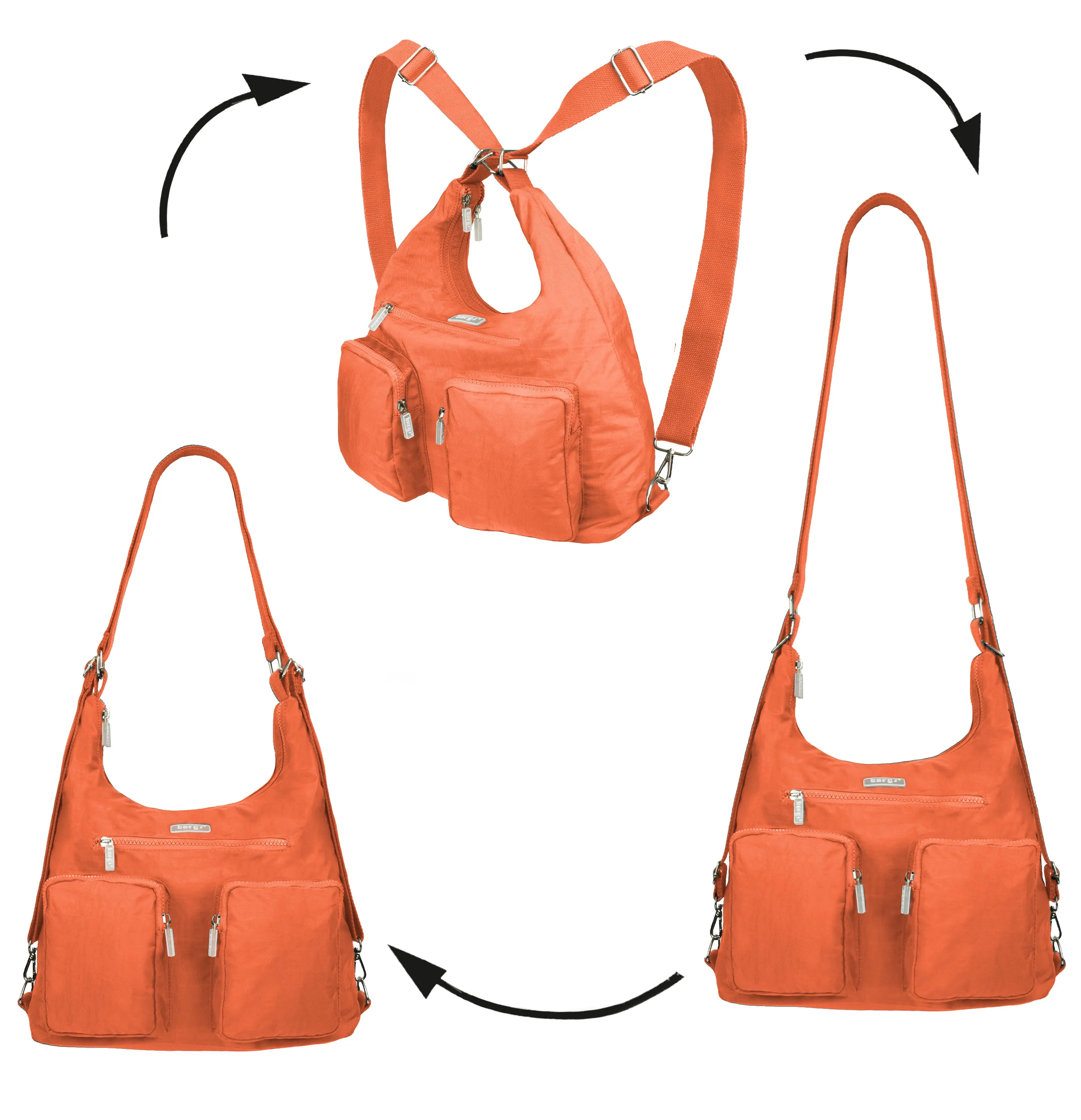 BergsFlexy Funky Convertible Handbags to Backpack to Shoulder Bag Nylon 15L