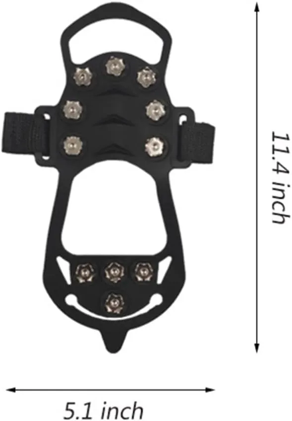 BESPORTBLE 1 Pair Ice Cleats Ice Grippers Traction Cleats Shoes Snow Shoe Spikes Non-Skid Climbing Crampon for Walking on Snow Ice 28x12.5cm