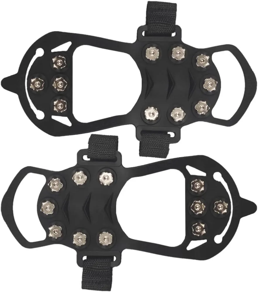 BESPORTBLE 1 Pair Ice Cleats Ice Grippers Traction Cleats Shoes Snow Shoe Spikes Non-Skid Climbing Crampon for Walking on Snow Ice 28x12.5cm