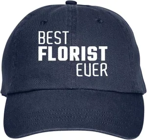 Best Florist Ever Hat Baseball Cap Distressed Classic Polo Style Adjustable, r13 Navy Blue