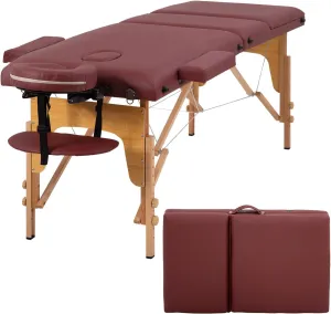 BestMassage Massage Bed Portable Massage Table 28 inche Wide Lash Bed Heigh Adjustable 3 Folding Spa Table with Non-Woven Bag for Spa Footmassage Facial CareSpa Tattoo