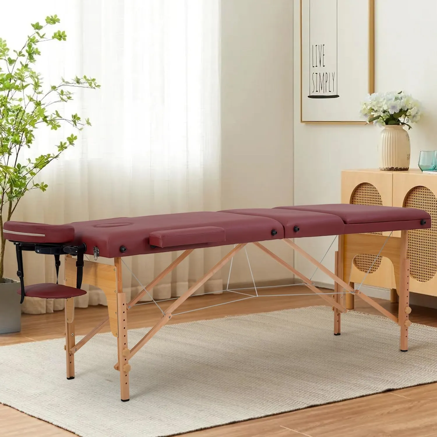 BestMassage Massage Bed Portable Massage Table 28 inche Wide Lash Bed Heigh Adjustable 3 Folding Spa Table with Non-Woven Bag for Spa Footmassage Facial CareSpa Tattoo