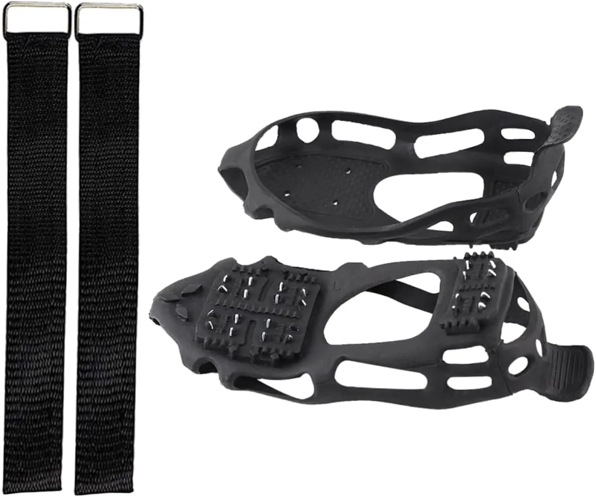 BESTYASH 1 Set Slip Ice Grippers for Shoes Spikes Crampon Covers for Winter Hiking Climbing Fishing Durable Tep Material Excellent Grip Snow Ice