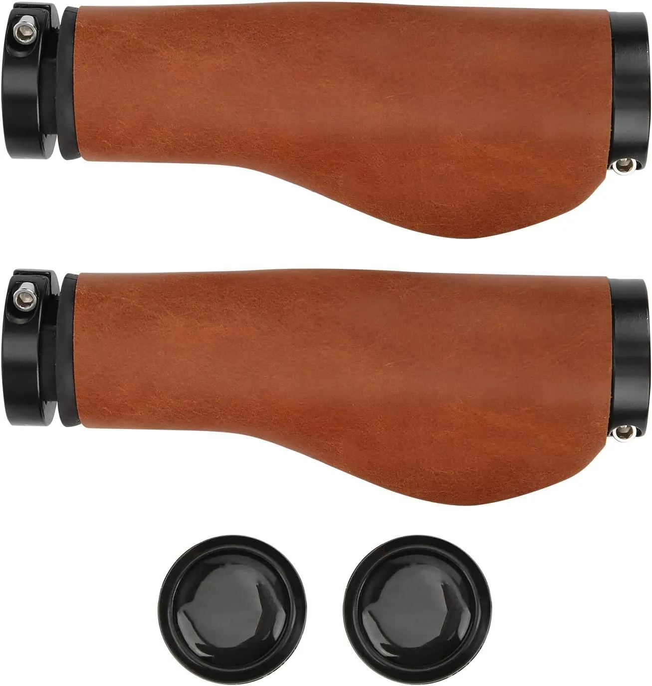 Bicycle Handlebar Grips Artificial Leather Aluminum Rainproof for Mountain Road Bike