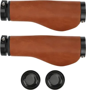 Bicycle Handlebar Grips Artificial Leather Aluminum Rainproof for Mountain Road Bike