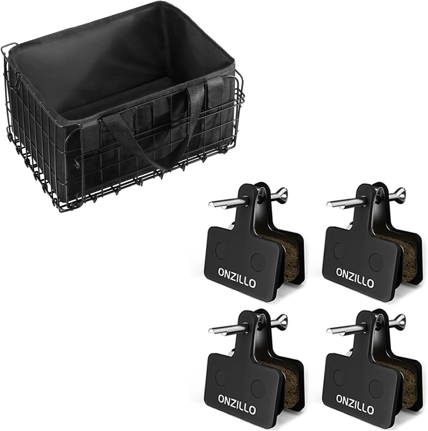 Bike Basket Rear   Bike Brake Pads Set, Bicycle Basket Foldable with Rainproof Cover and Removable Liner Bag