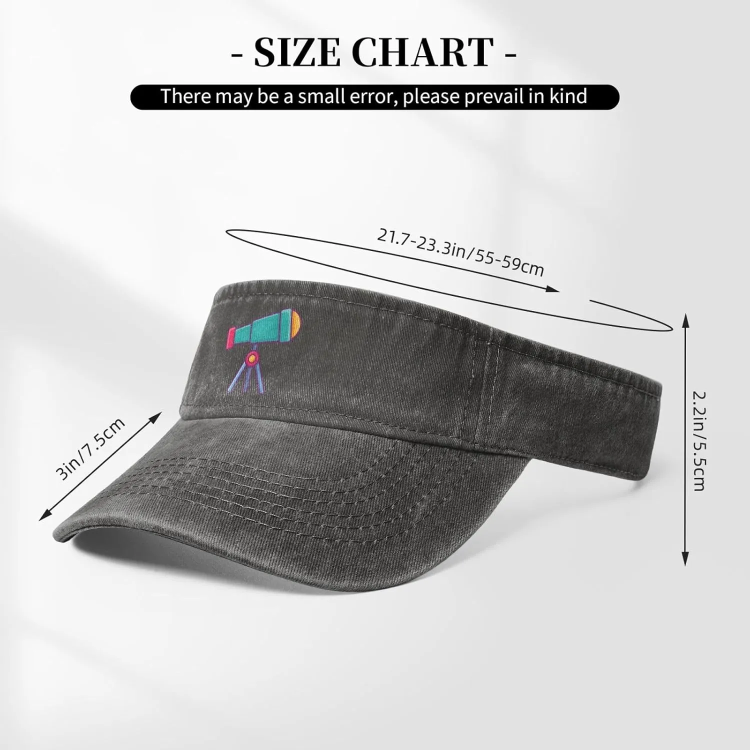 Binoculars Sun Visor Hats Cotton Adjustable Sports Empty Top Baseball Cap for Women Men Golf Cap
