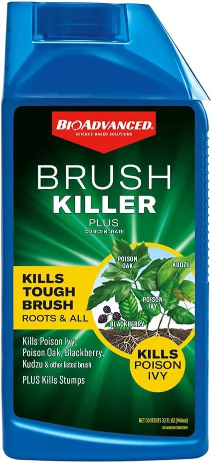 BioAdvanced Brush Killer Plus, Concentrate Weed Killer, 32 oz – Kills Tough Brush Roots & Poison Ivy