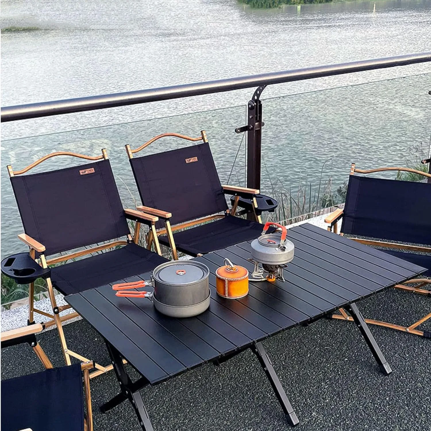 BK&MF Ultralight Outdoor Folding Table,Portable Aluminum Beach Picnic Camping Table Compact Roll-up Table with Carry Bag for Beach and BBQ,A,120x60x43cm(47x24x17inch)