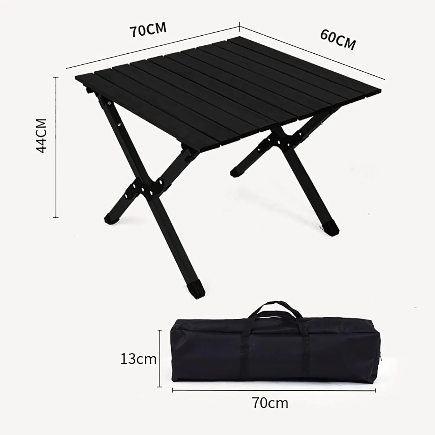 BK&MF Ultralight Outdoor Folding Table,Portable Aluminum Beach Picnic Camping Table Compact Roll-up Table with Carry Bag for Beach and BBQ,A,120x60x43cm(47x24x17inch)