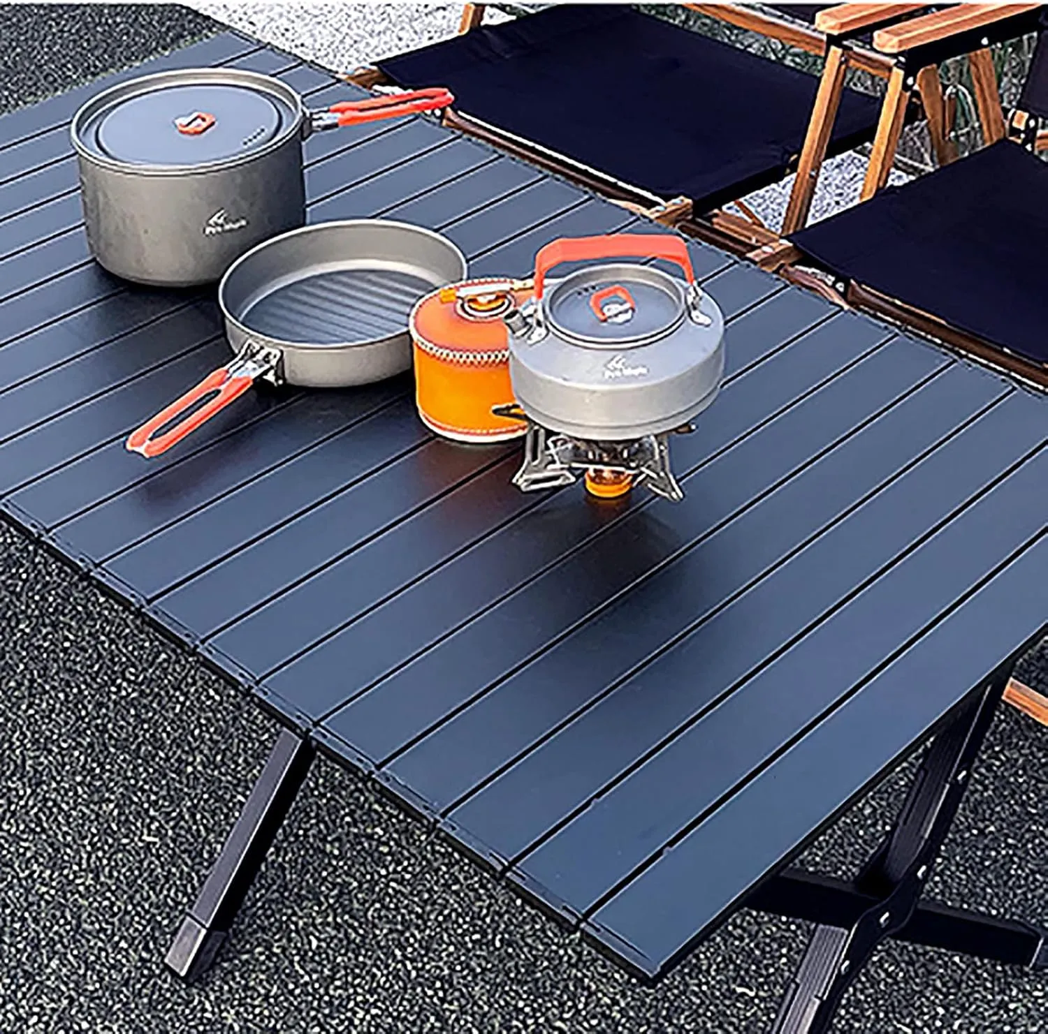 BK&MF Ultralight Outdoor Folding Table,Portable Aluminum Beach Picnic Camping Table Compact Roll-up Table with Carry Bag for Beach and BBQ,A,120x60x43cm(47x24x17inch)