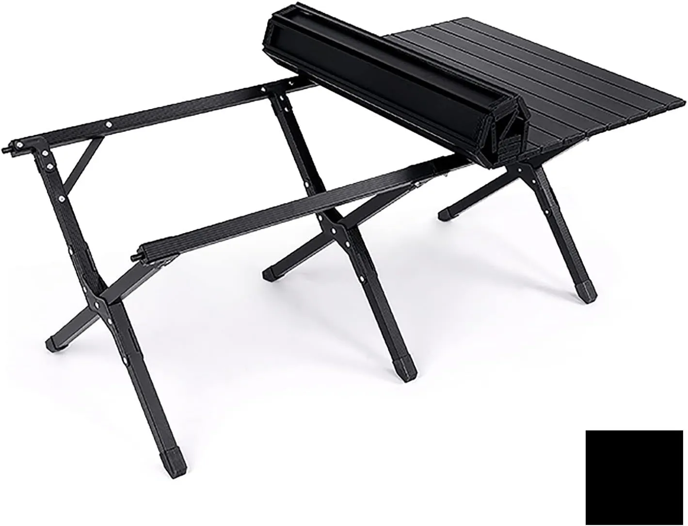 BK&MF Ultralight Outdoor Folding Table,Portable Aluminum Beach Picnic Camping Table Compact Roll-up Table with Carry Bag for Beach and BBQ,A,120x60x43cm(47x24x17inch)
